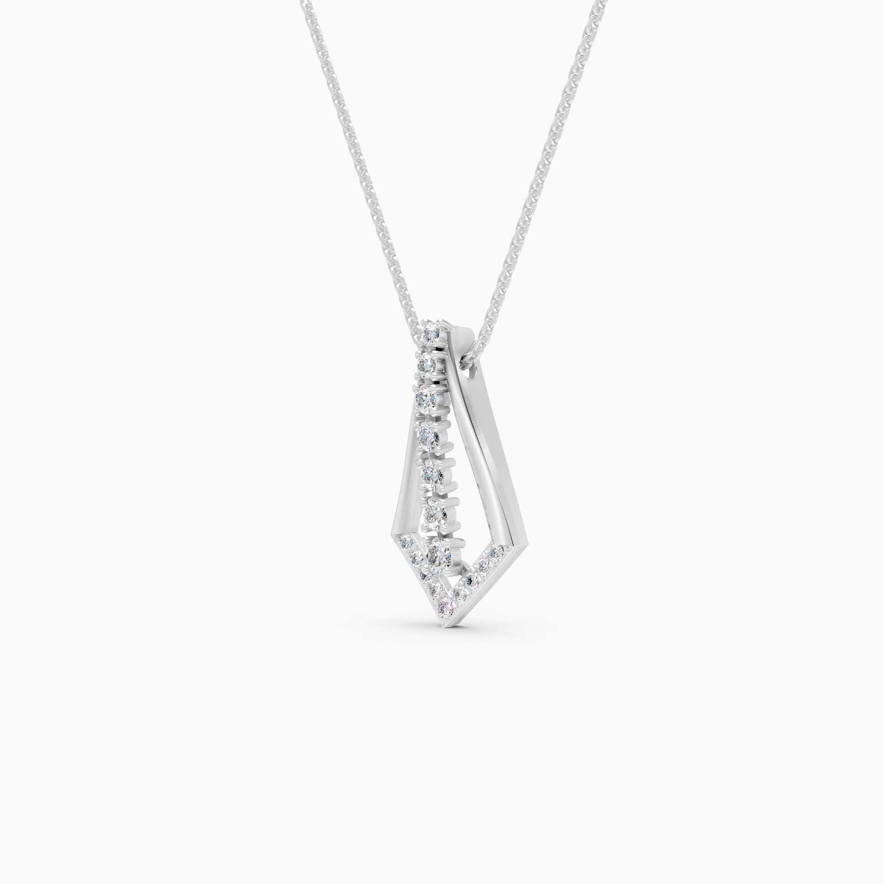 Modern V Shape Lab Grown Diamond Necklace